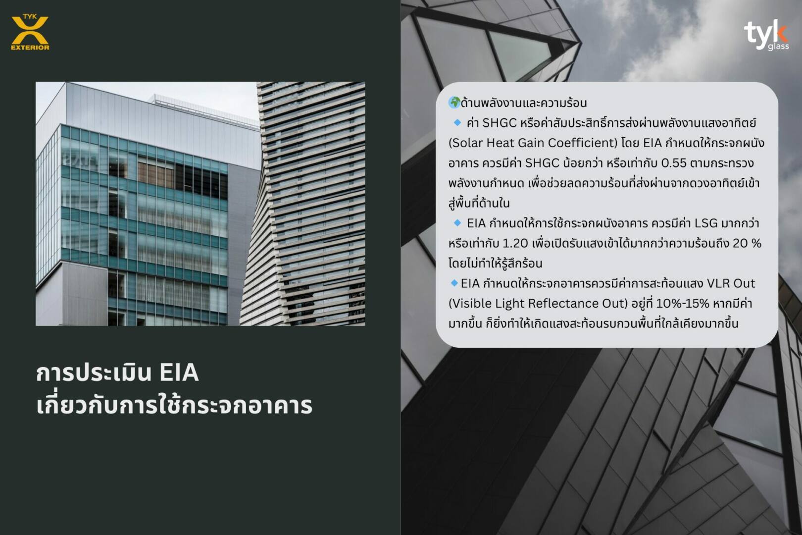 เกณฑ์ EIA กระจกอาคาร ด้านพลังงานและความร้อน